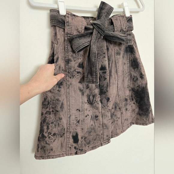 Porridge 100% cotton tie-waist, Tie-Dye, button up A-line skirt | size small - Picture 2 of 6